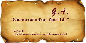 Gaunersdorfer Apolló névjegykártya